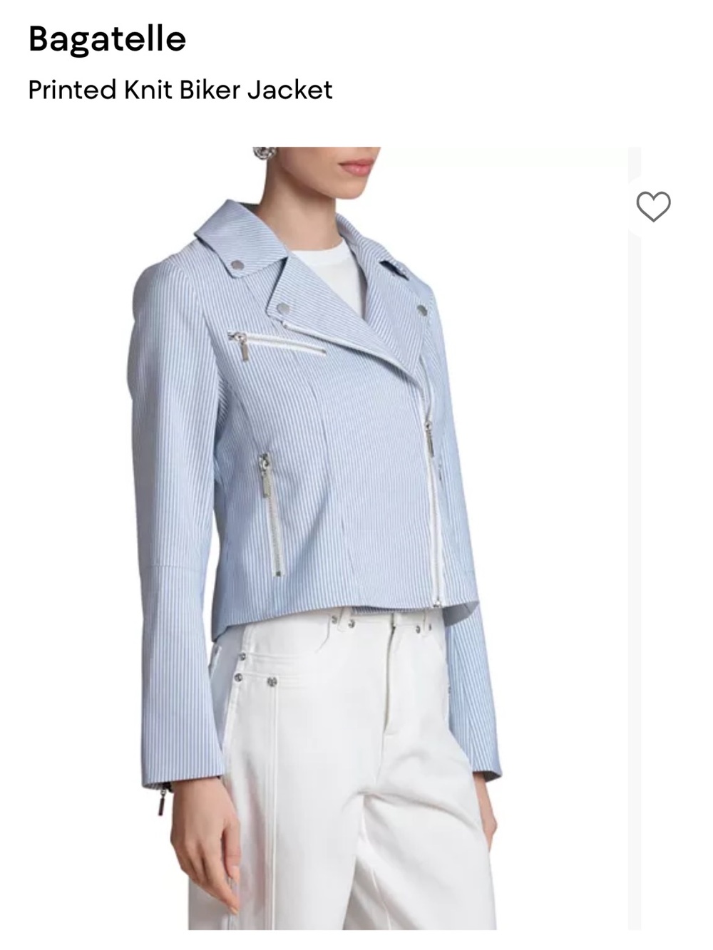 bagatelle Light Blue Moto Jacket